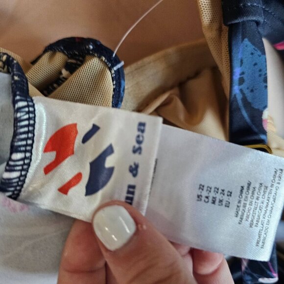 NWT Sun & Sea Women's Floral Curvy Blouson Cross Over One Piece Size 22 - Picture 10 of 16